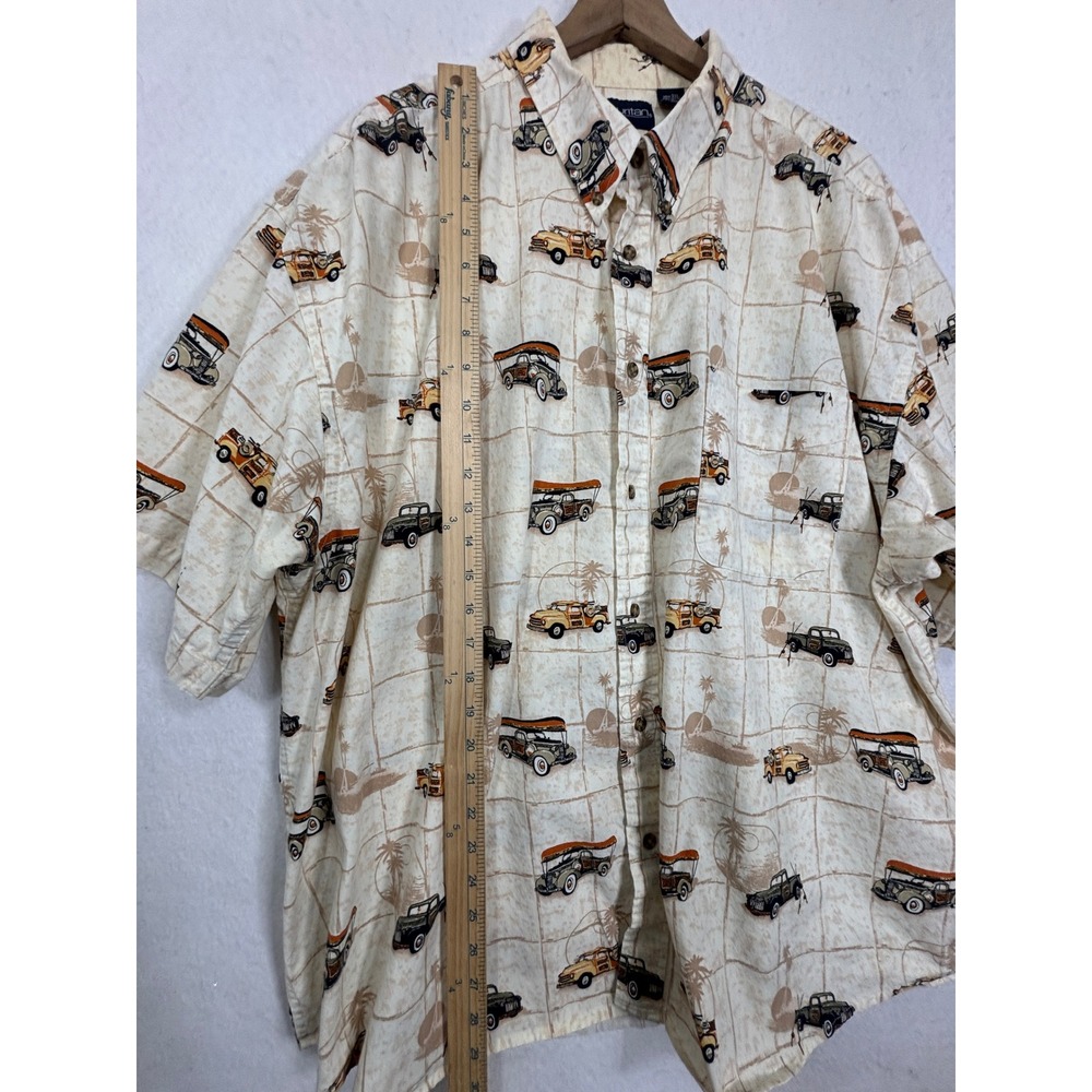 Puritan Vintage Truck Print‎ Shirt Mens 3XL Cotton Novelty Aloha Hawaiian - Picture 5 of 6